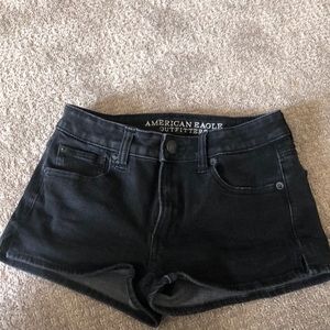 AE black jean shorts